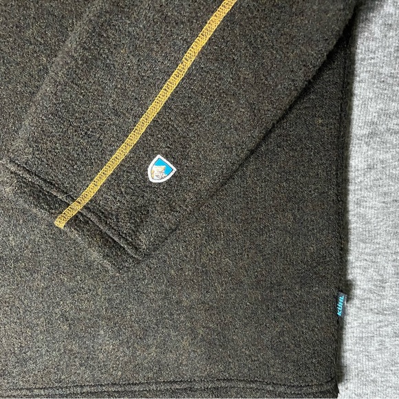 Kuhl Sweater Jacket Mens M Brown 1/4 Zip Alpaca Fleece Pullover Hike Outdoors - Picture 4 of 10